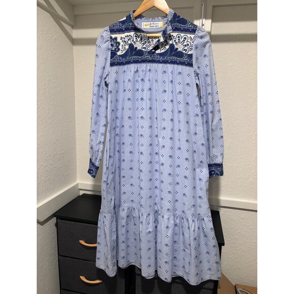 1970s Vintage COTTAGECORE SOLEADO FOR LA PROVENCE DE PIERRE DEUX DRESS Sz Small - Picture 2 of 5